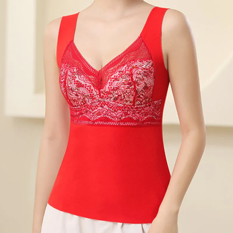 2-in-1 Built-in Bra Lace Thermal Underwear