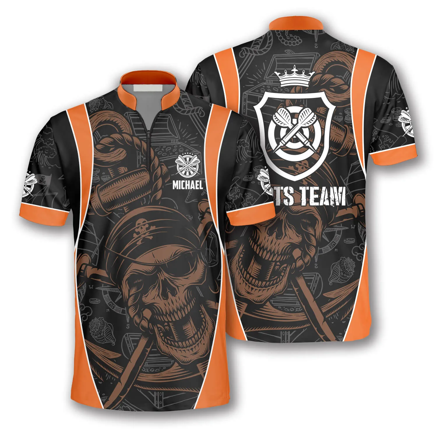 3D All Over Print Darts Pirate Skull Custom Darts Jerseys for Men, Gift for Dart Team, Dart Player