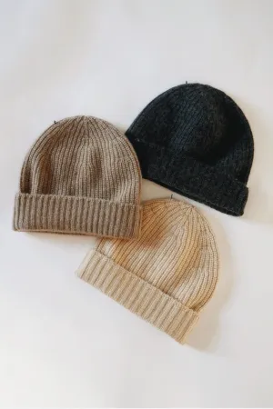 3D-Printed 100% Cashmere Beanie - Charcoal