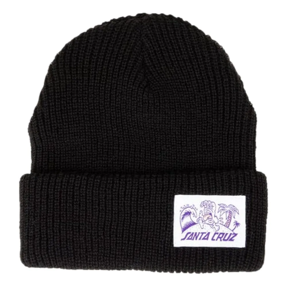 Beach Bum Label Beanie - Black