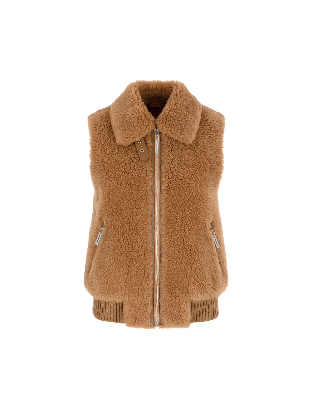 BORA AKSU Classic lapel wool paneled knitted vest