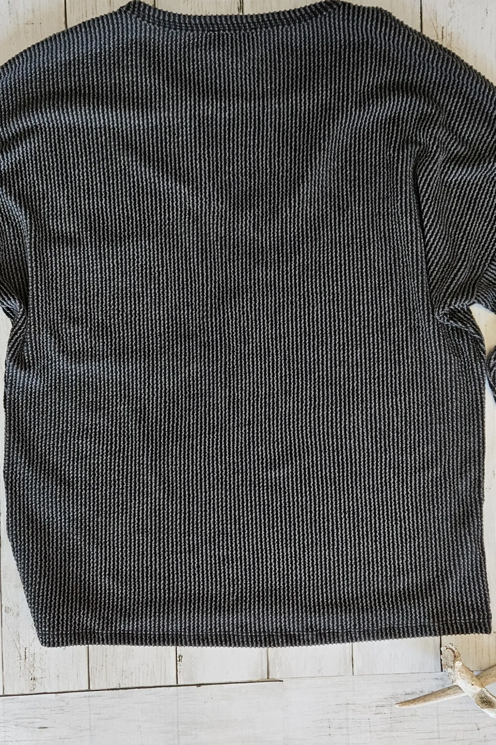 Charcoal Rib Knit Top