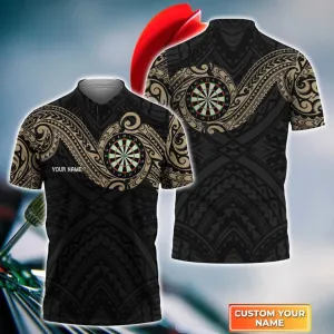 Coolspod Dart Personalized Name Maori Tattoo 3D Bowling Jersey Shirt, Idea Gift for Dart Lovers