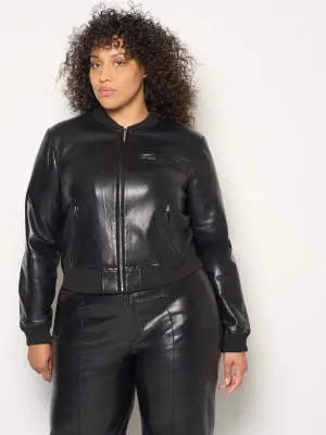 CURVE DIXIE RECYCLED LEATHER BOMBER JACKET