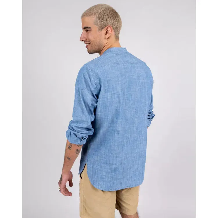 Denim Henley Shirt Indigo Made Of Organic Cotton