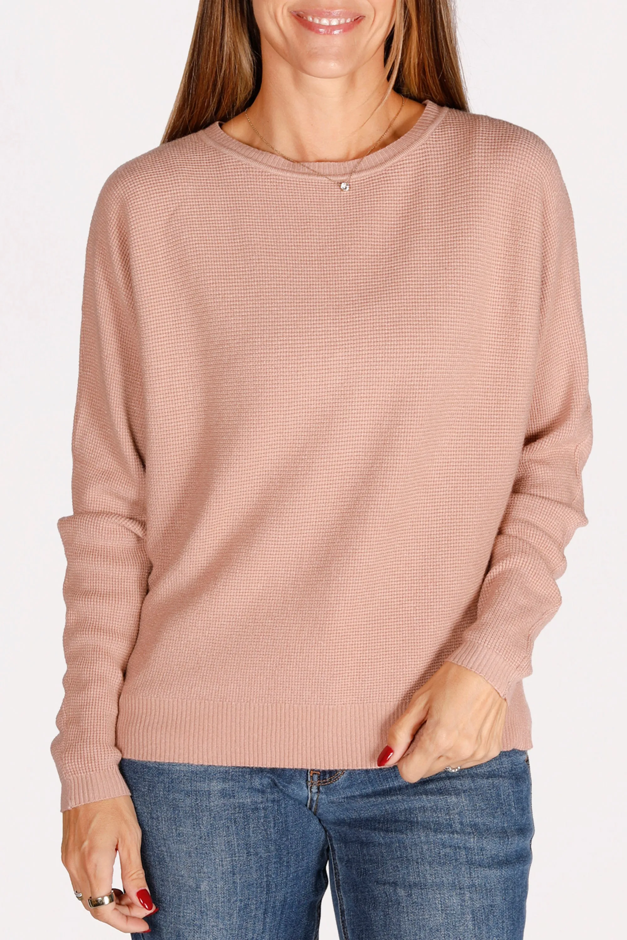 Dusty Rose Waffle Knit Top - FINAL SALE