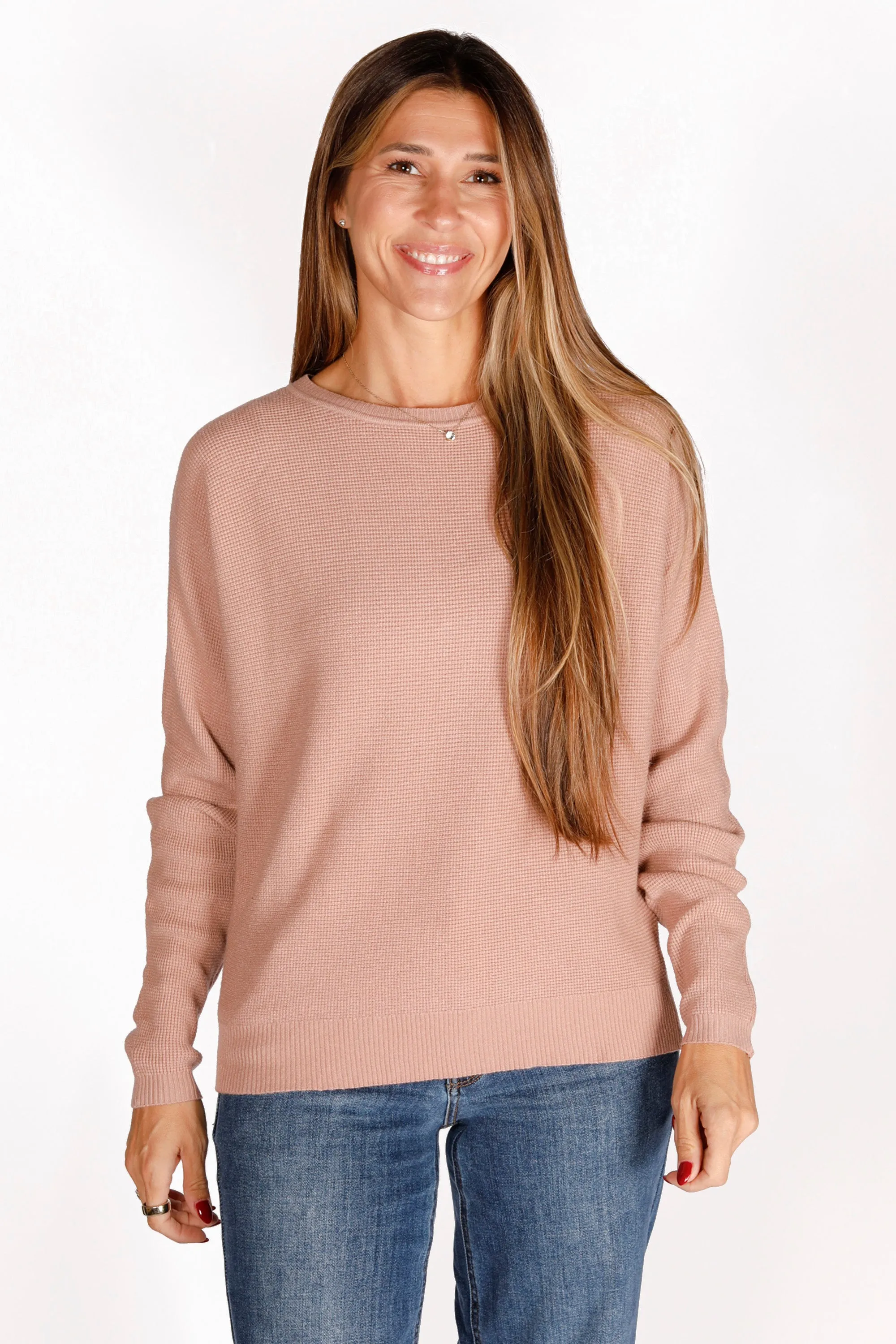 Dusty Rose Waffle Knit Top - FINAL SALE