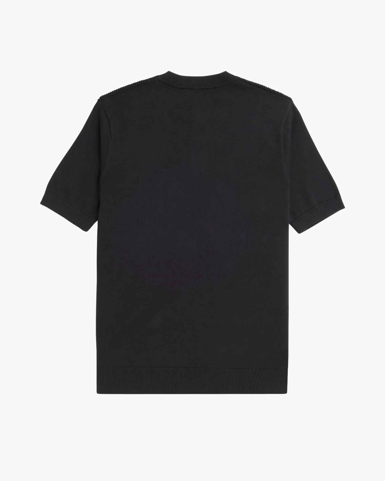 Fred Perry Waffle Stitch Henley Shirt - Black