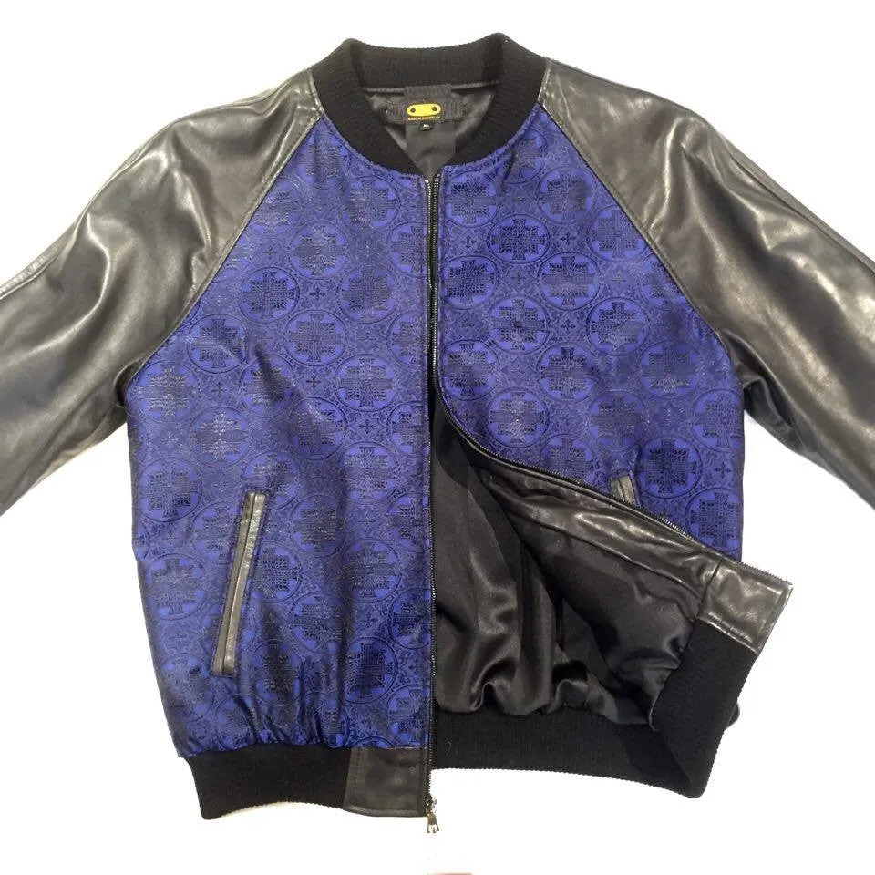 G-Gator Navy 'Hierarchy' Lambskin Bomber Jacket