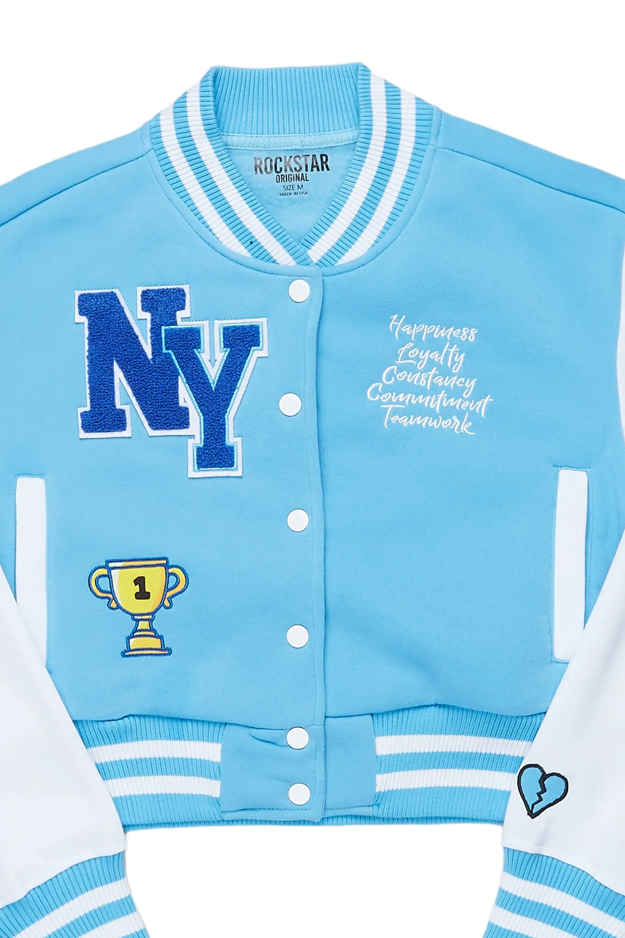 Gloria Blue Varsity Jacket