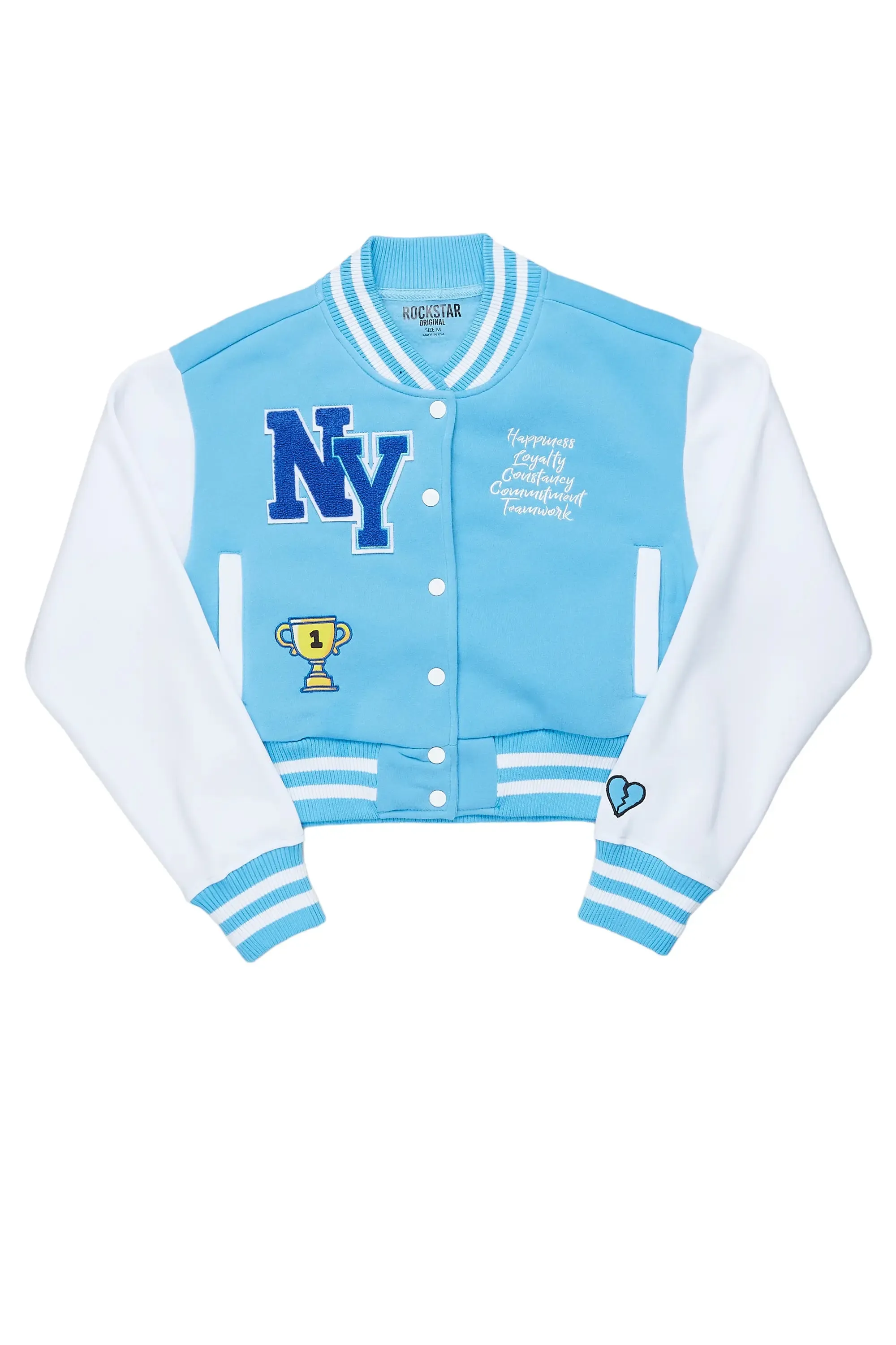 Gloria Blue Varsity Jacket