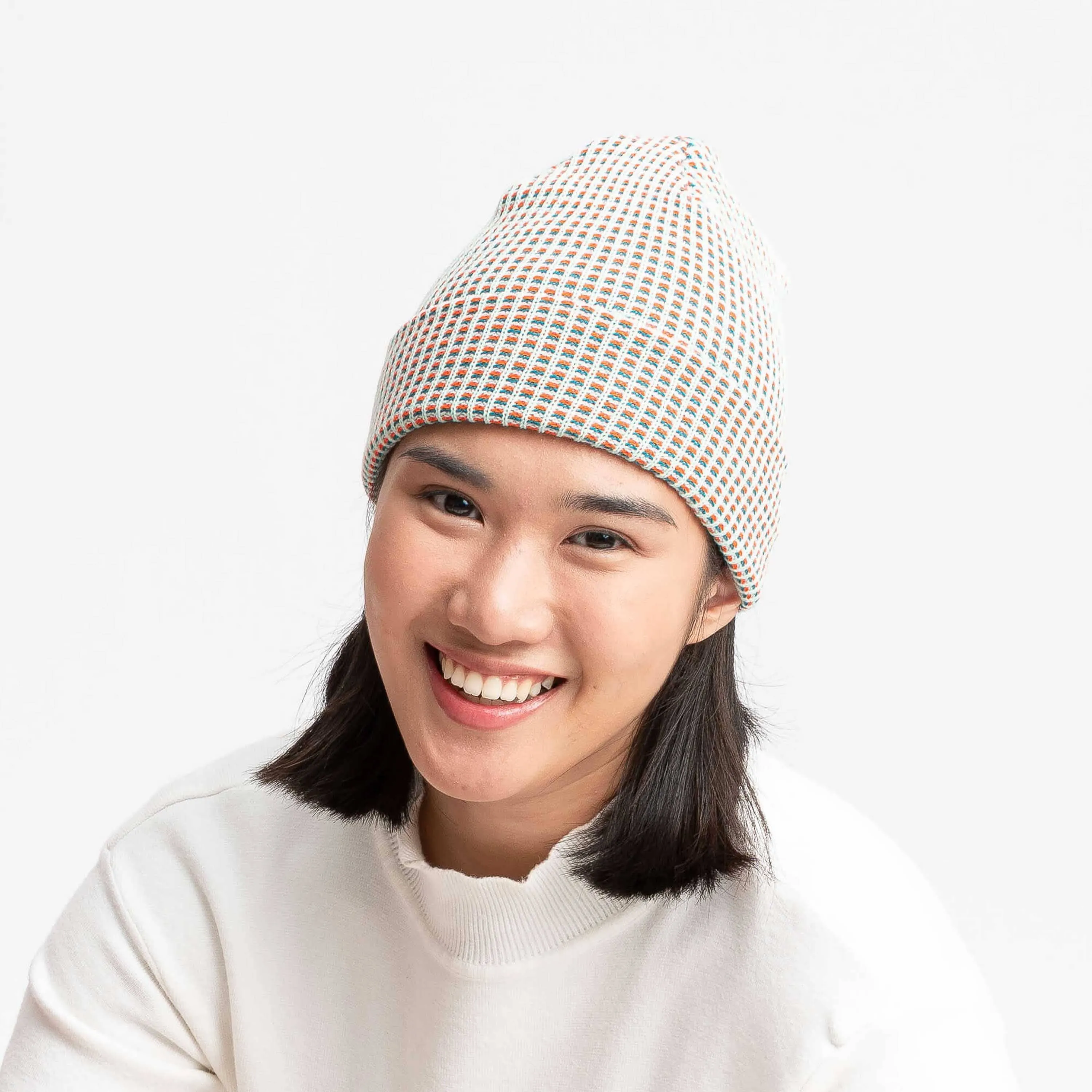 Grid Knit Beanie - Lilac