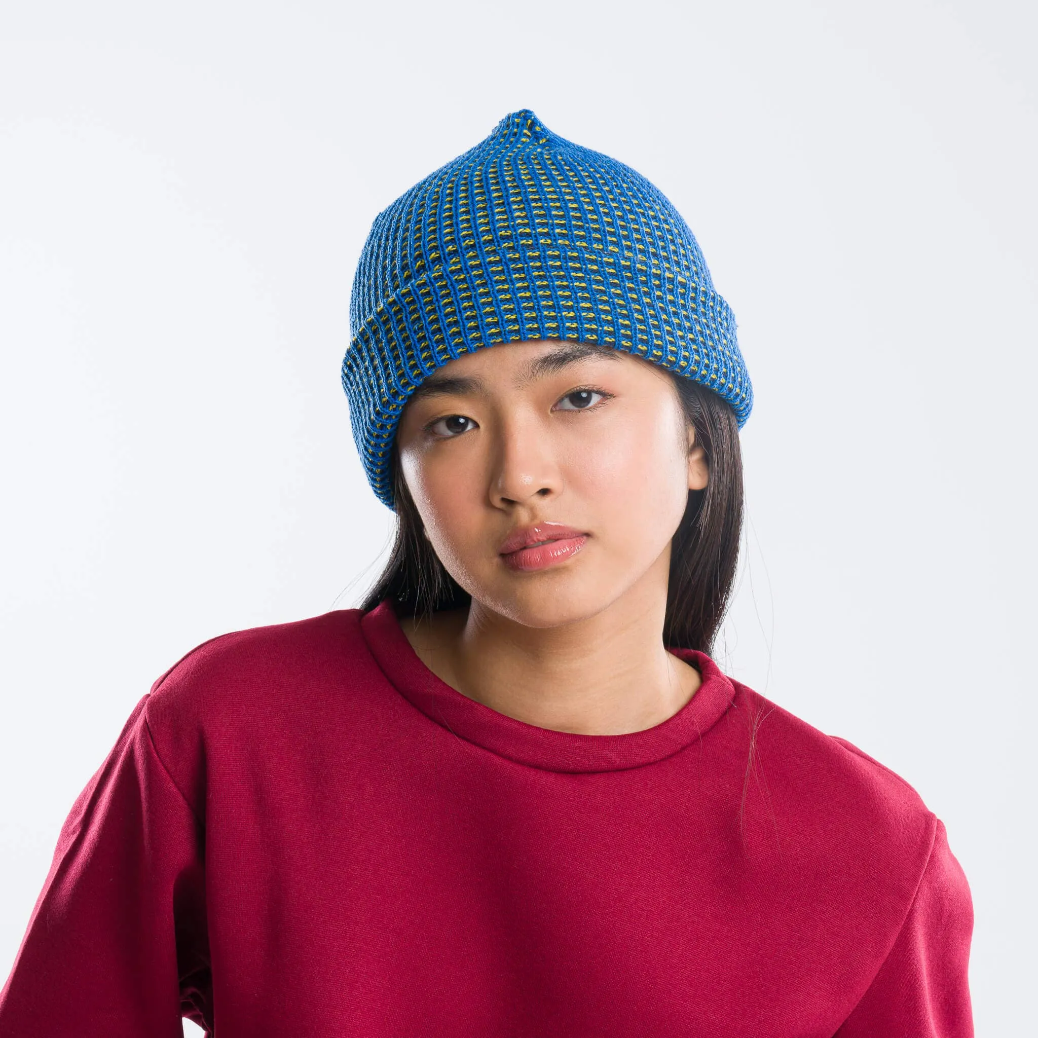 Grid Knit Beanie - Lilac