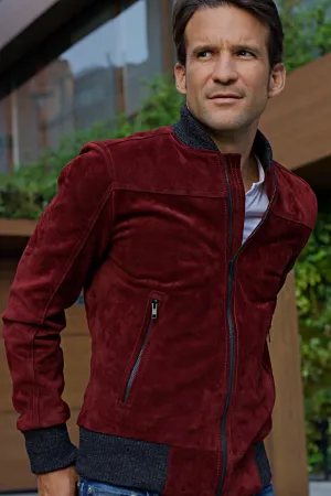 LAFAYETTE DB Leather Jacket Bomber lightweight - Suede  - Mahogany