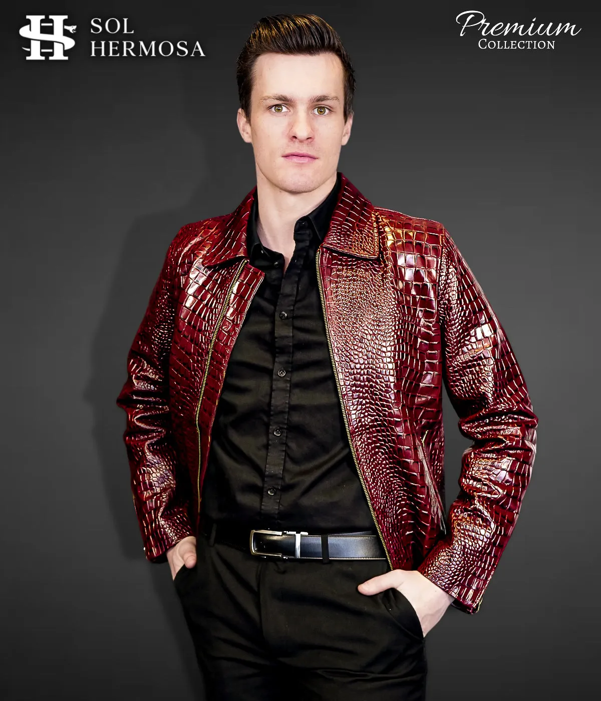 Leather Bomber Jacket For Men - Hades