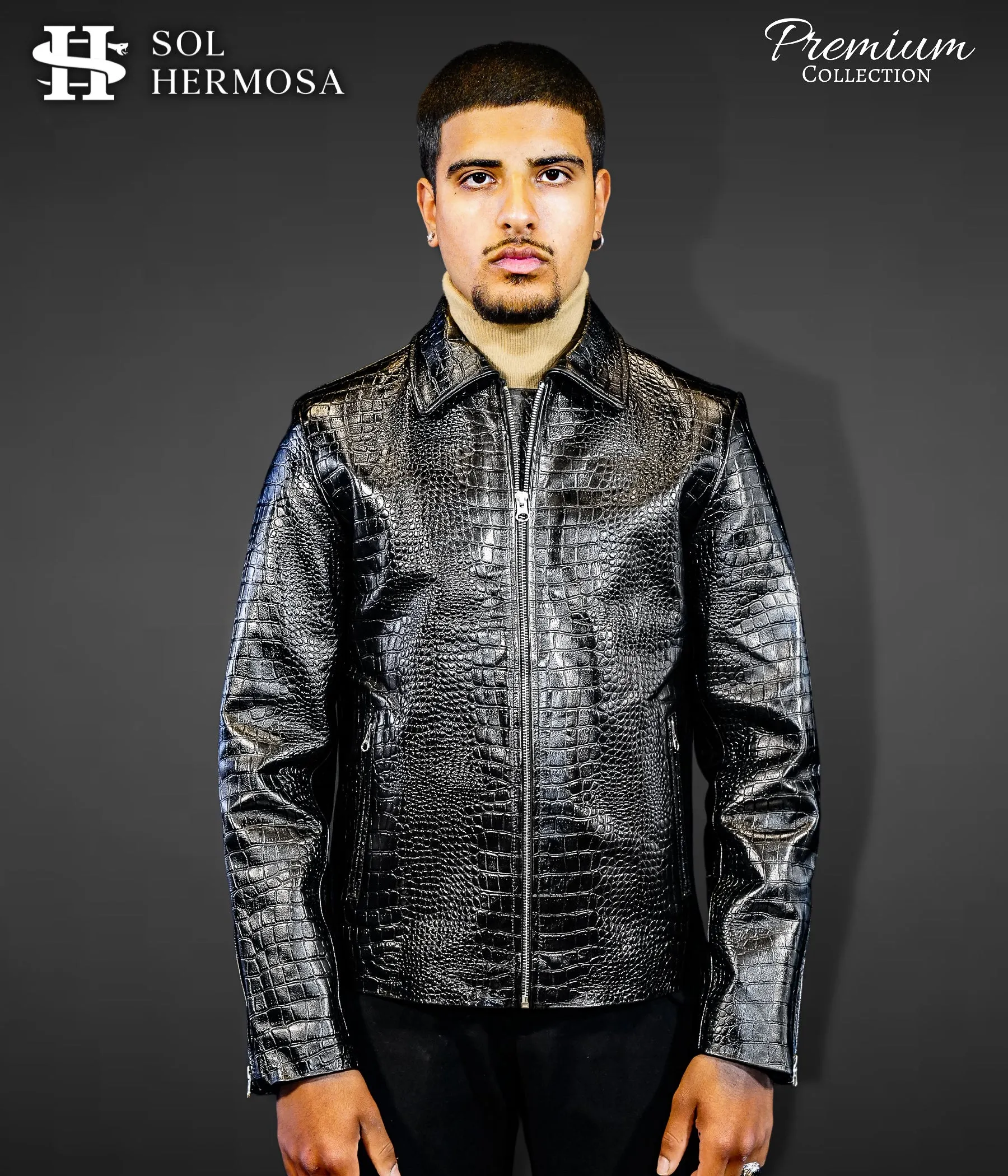 Leather Bomber Jacket For Men - Hades