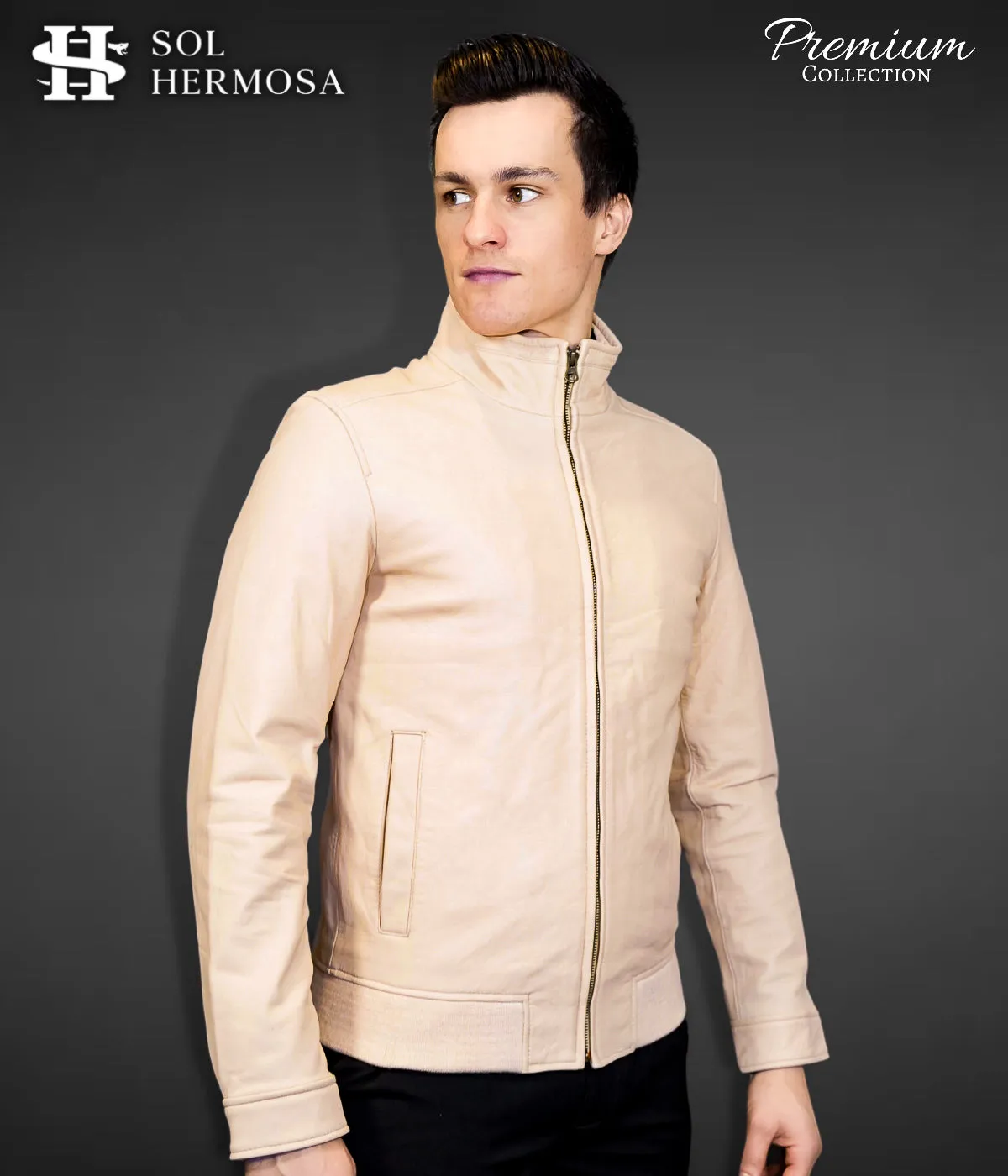 Leather Bomber Jacket For Men - Harry