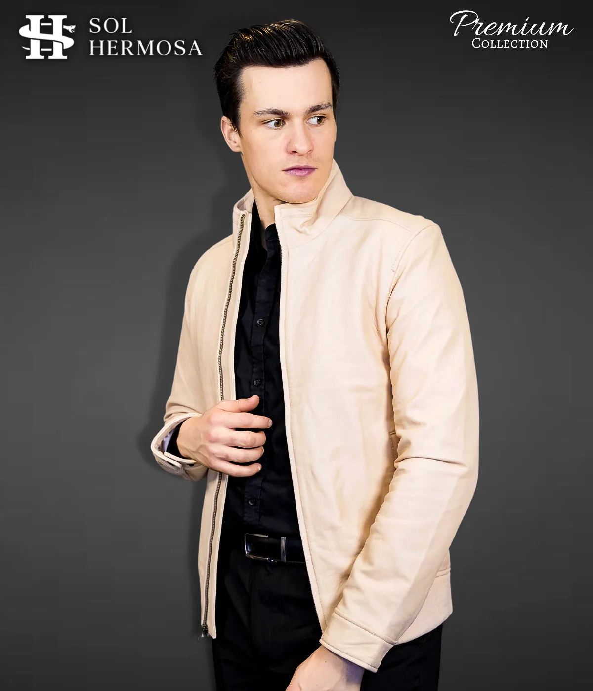 Leather Bomber Jacket For Men - Harry