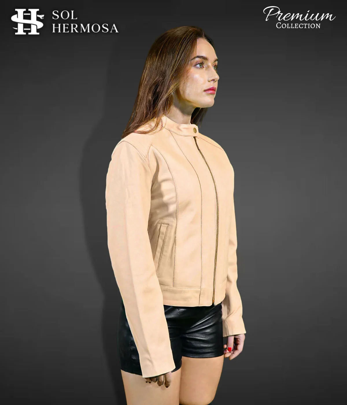 Leather Bomber Jacket For Women - Ananke