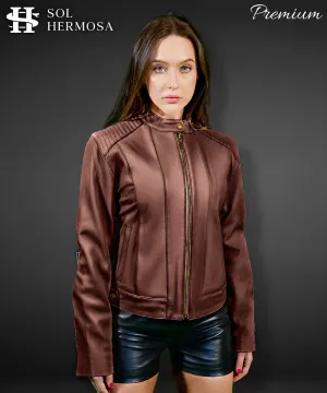 Leather Bomber Jacket For Women - Ananke