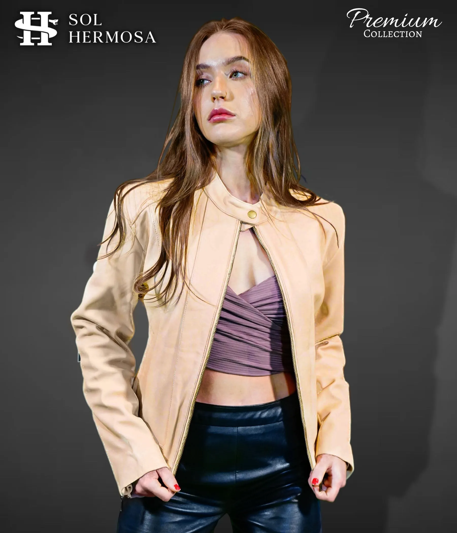 Leather Bomber Jacket For Women - Ananke