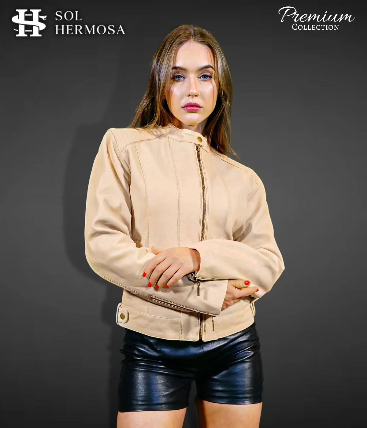 Leather Bomber Jacket For Women - Ananke