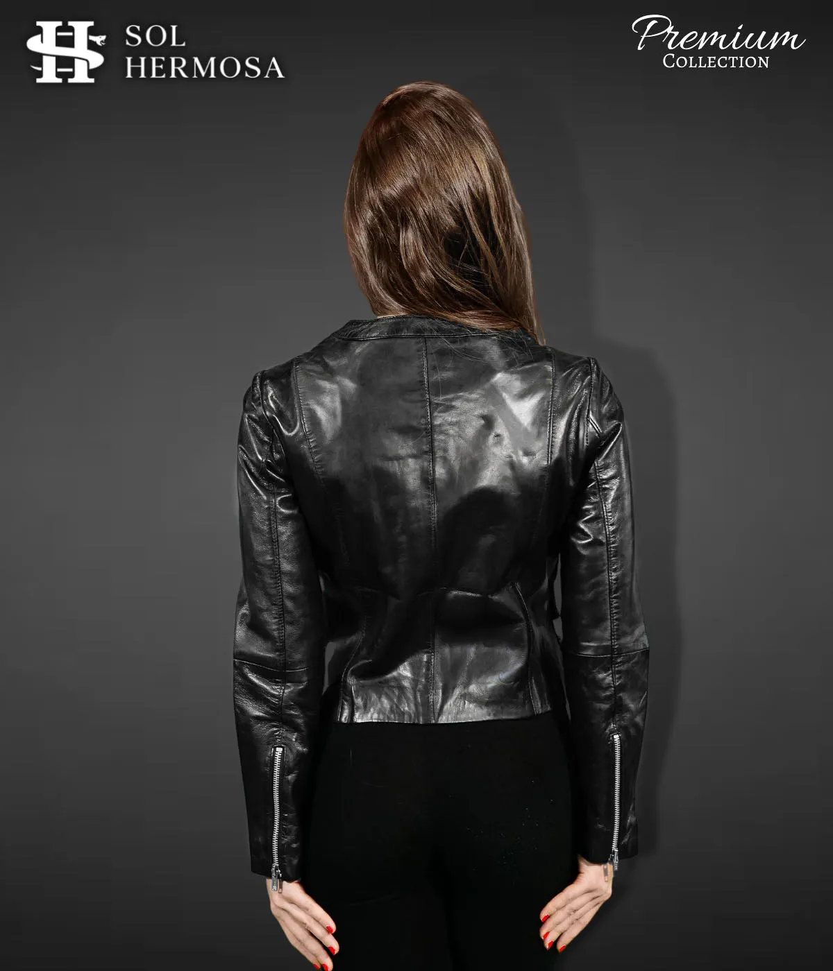 Leather Bomber Jacket For Women - Dione