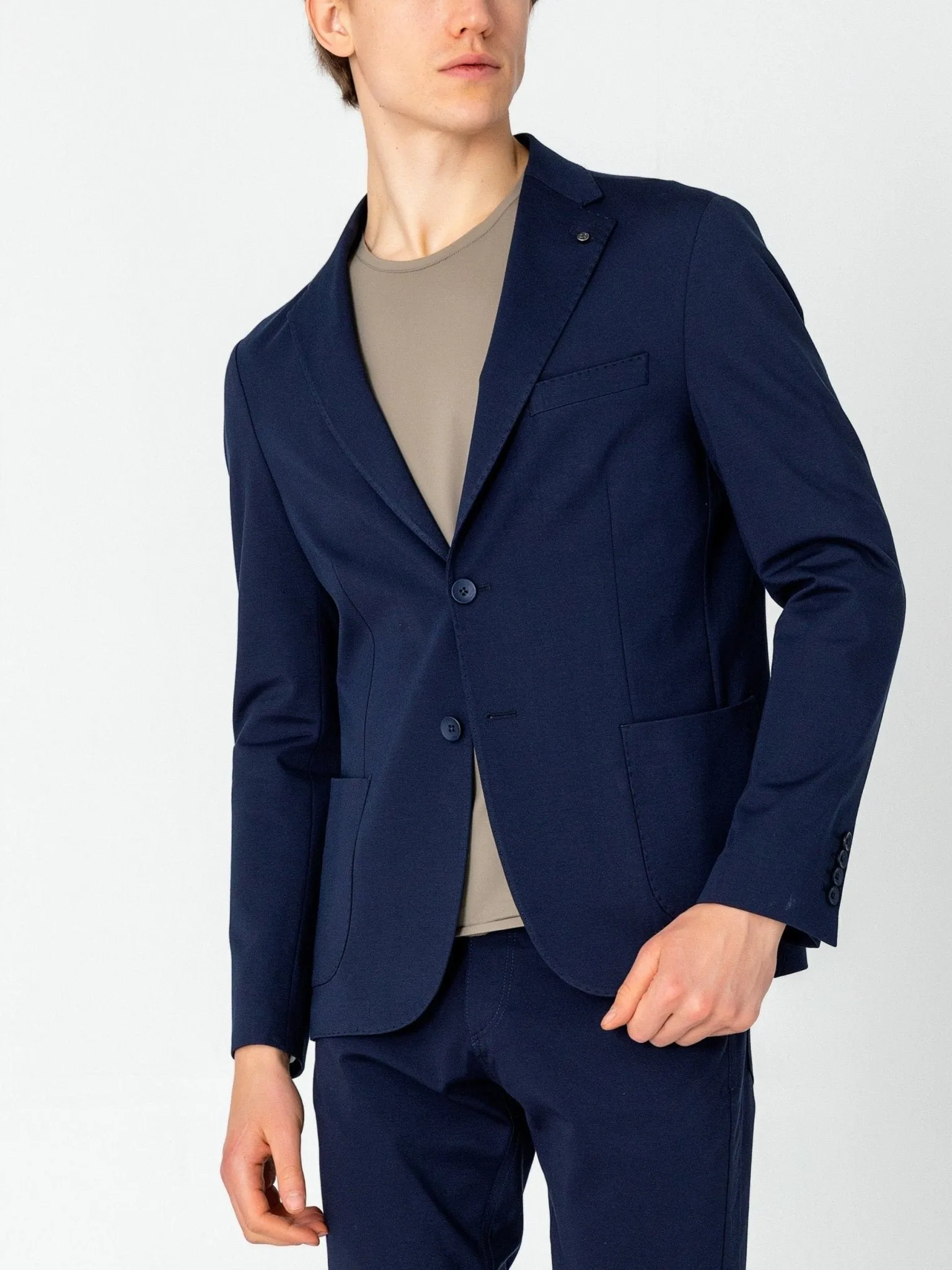 Lightweight Patch Pocket Jacket - Navy