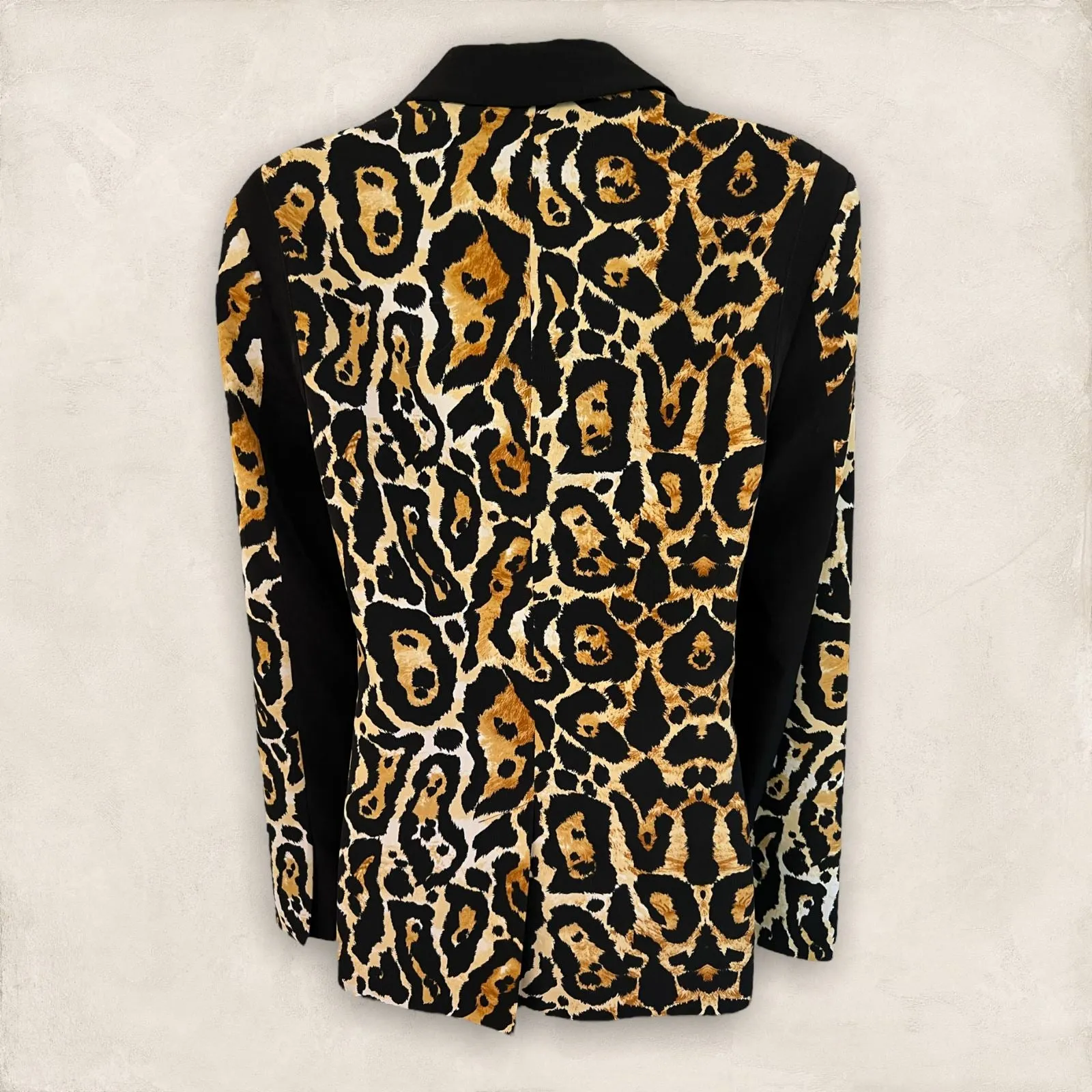 LIMITED EDITION Black Animal Print Open Jacket UK 10 US 6 EU 38