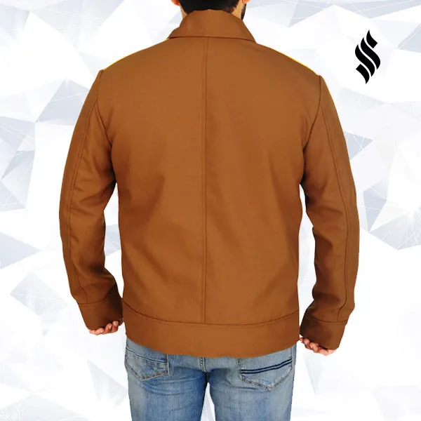 Men Stylish Brown Cotton Jacket