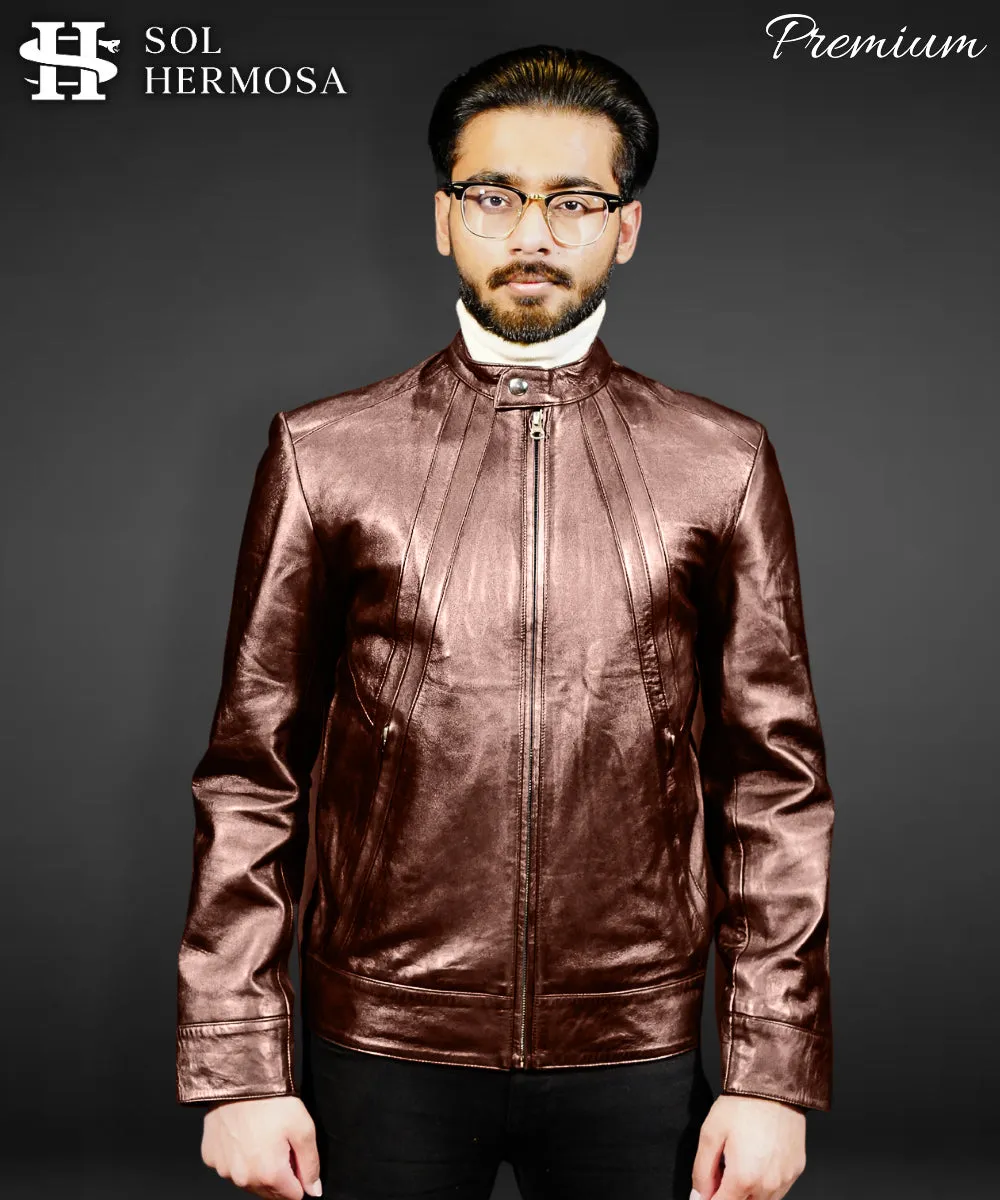 Men's Bomber Leather Jacket - David