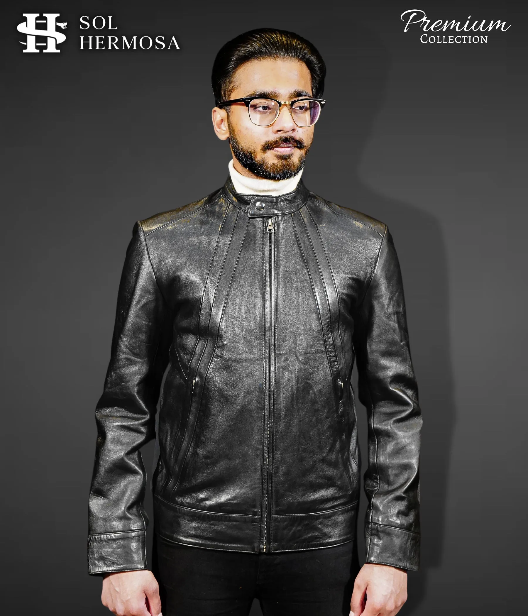 Men's Bomber Leather Jacket - David