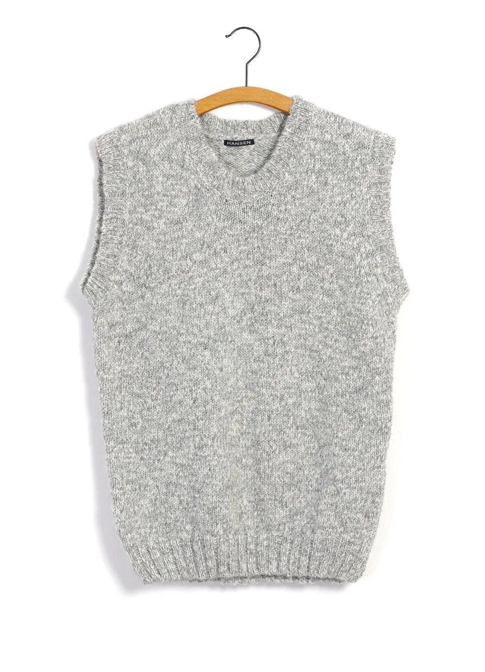 MOGENS | Knitted Crew Neck Vest | Smoke