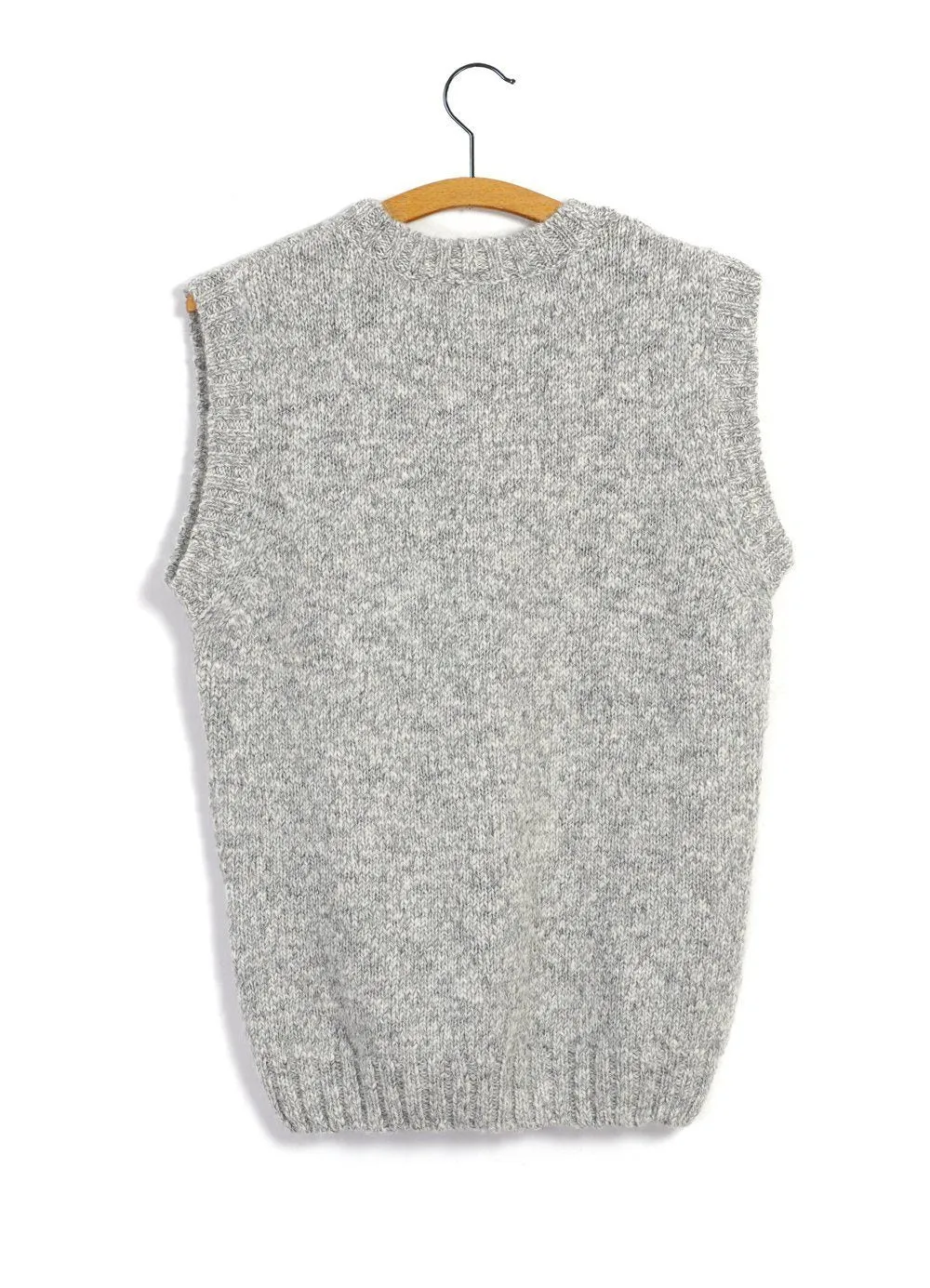 MOGENS | Knitted Crew Neck Vest | Smoke