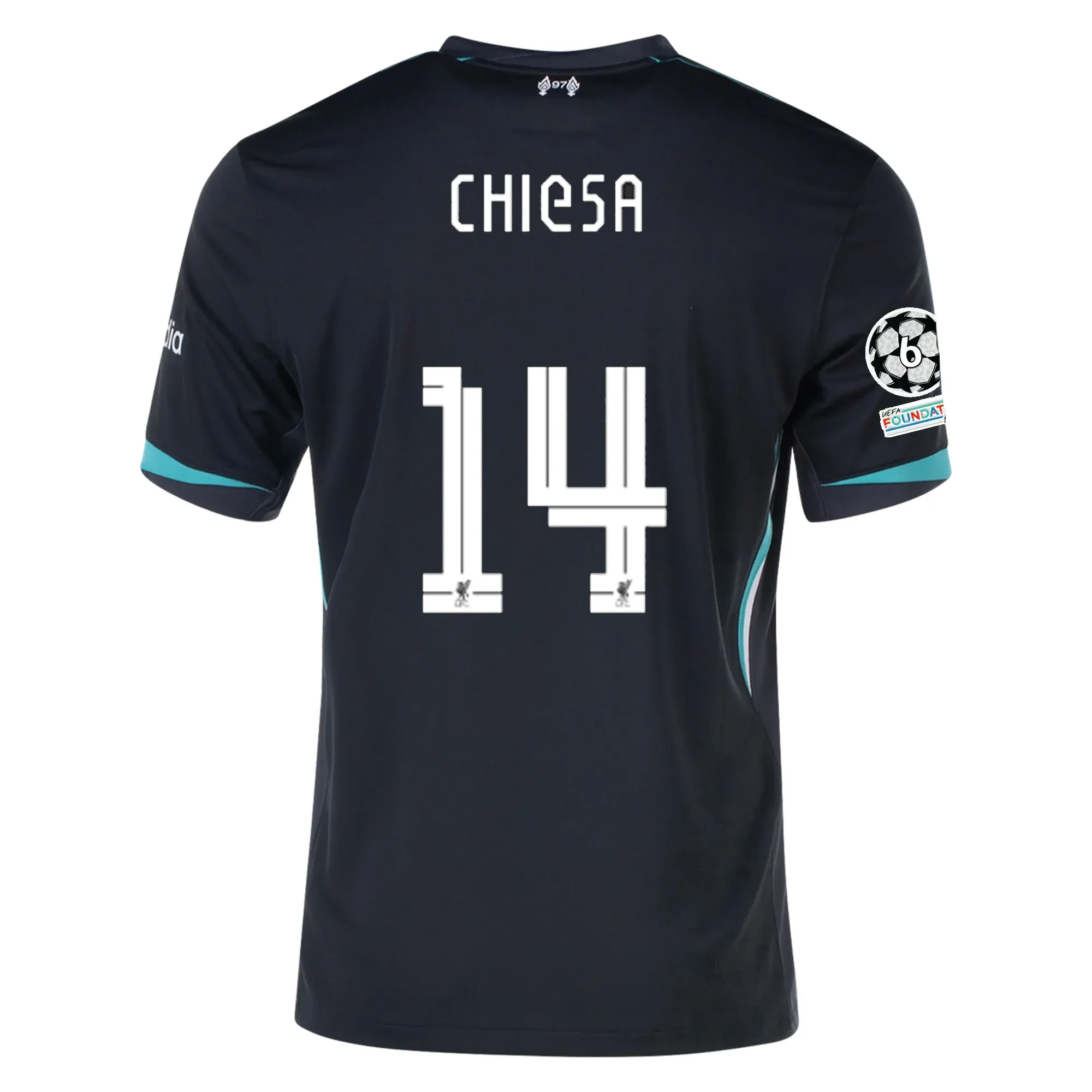 Nike Liverpool Federico Chiesa Away Jersey w/ Champions League Patches 24/25 (Night Forest/Washed Teal)