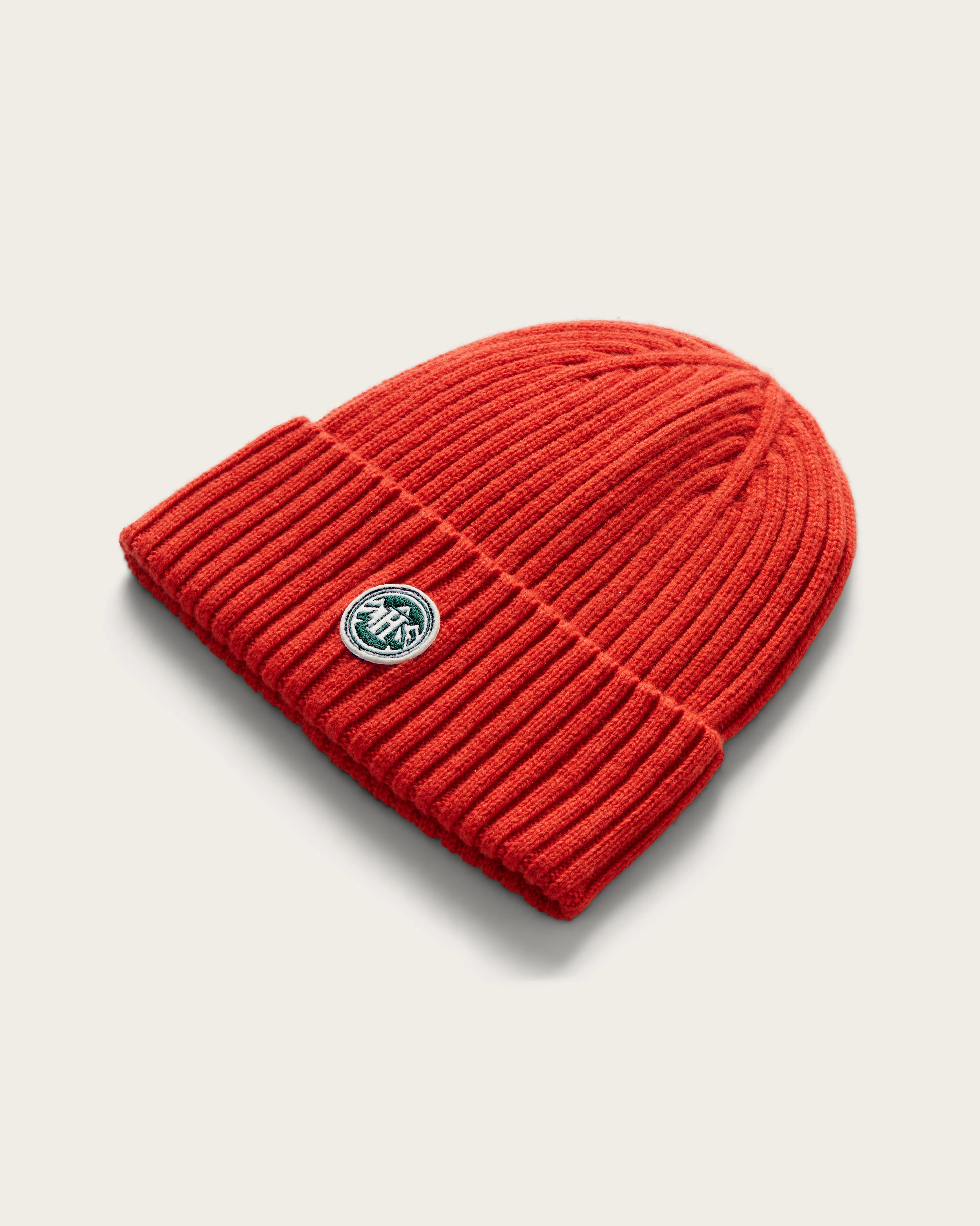 Peak Cashmere Beanie in Flame