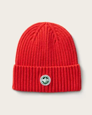 Peak Cashmere Beanie in Flame