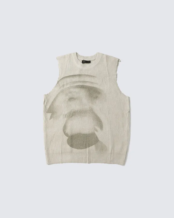 Printed Knitted Sleeveless Vest