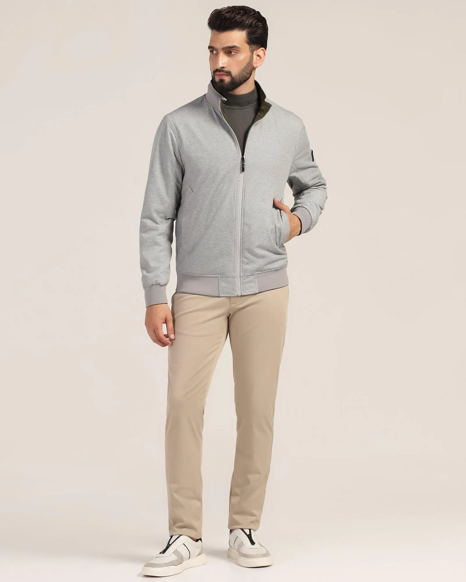 Reversible Olive Solid Zipper Jacket - Coronado