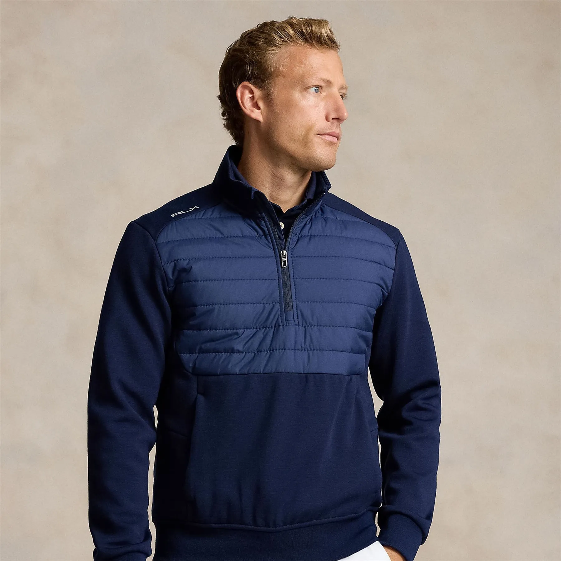 RLX Heavytech Wool Half Zip Jacket Refined Navy - AW24