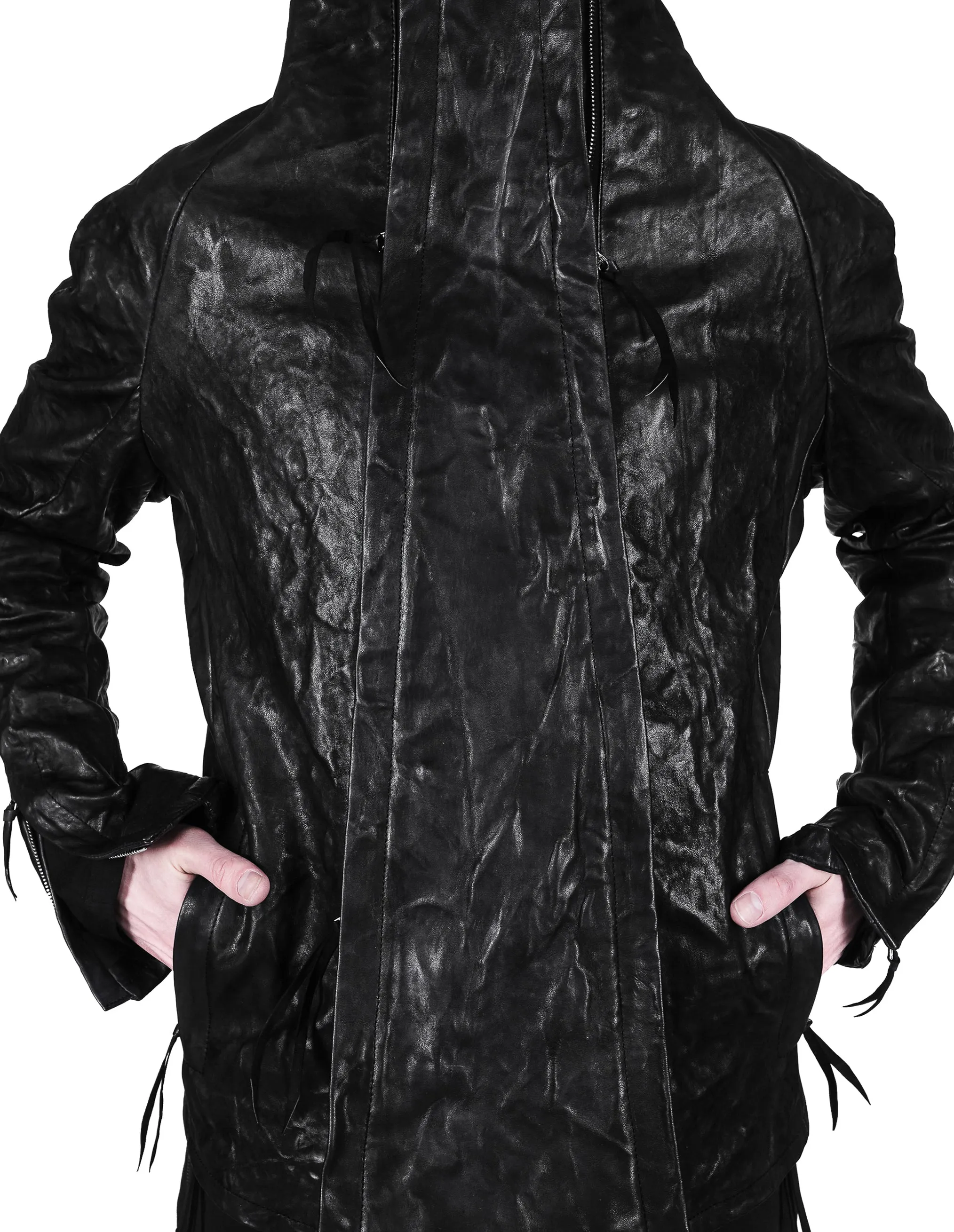 Textured Bondage Leather Jacket