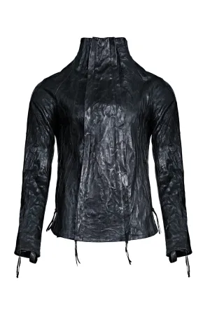 Textured Bondage Leather Jacket