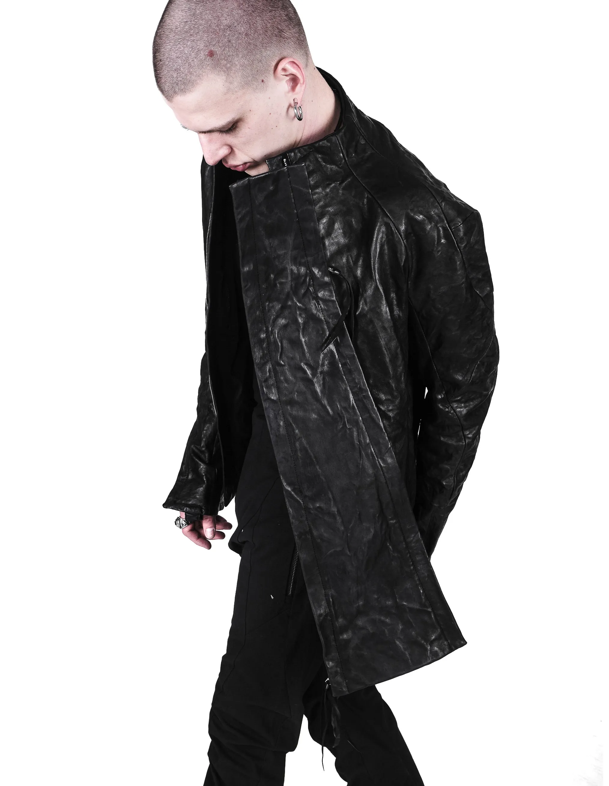 Textured Bondage Leather Jacket