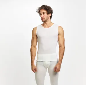 Thermal Underwear Mens Pure Merino Wool Tank - Ivory