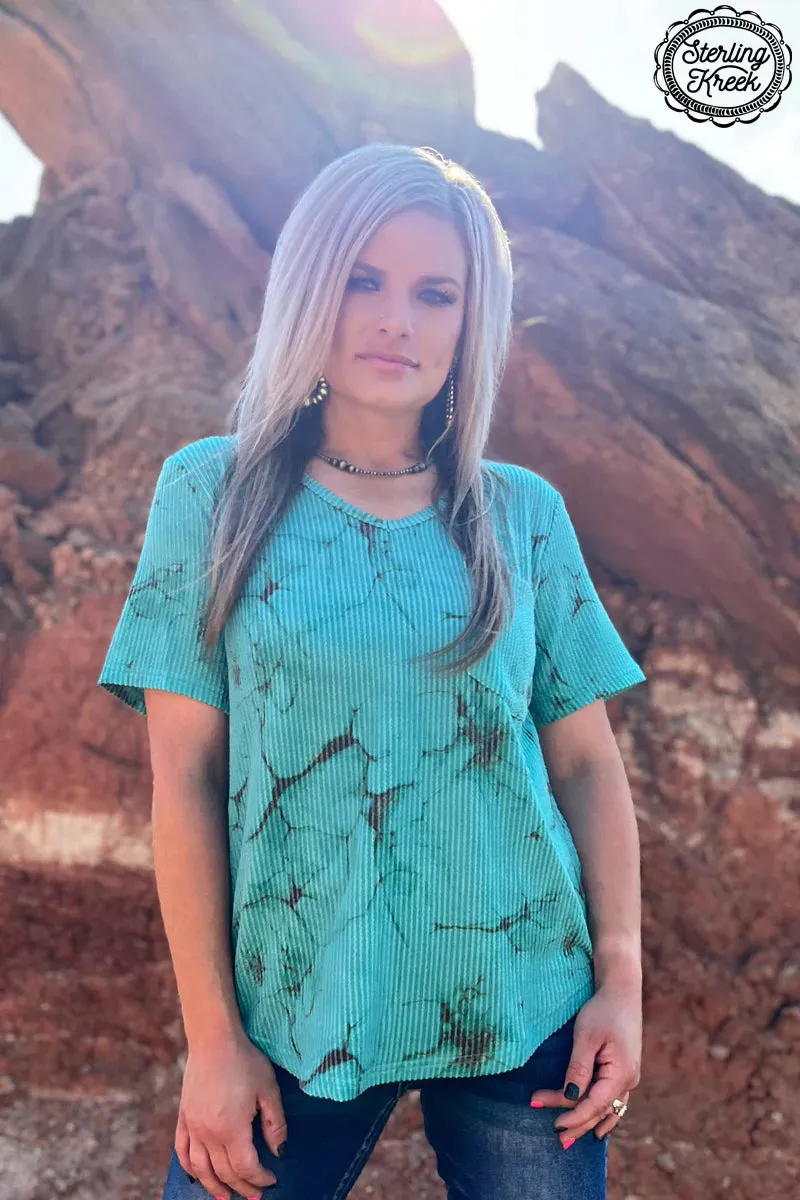 Turquoise Herd V-Neck Tee