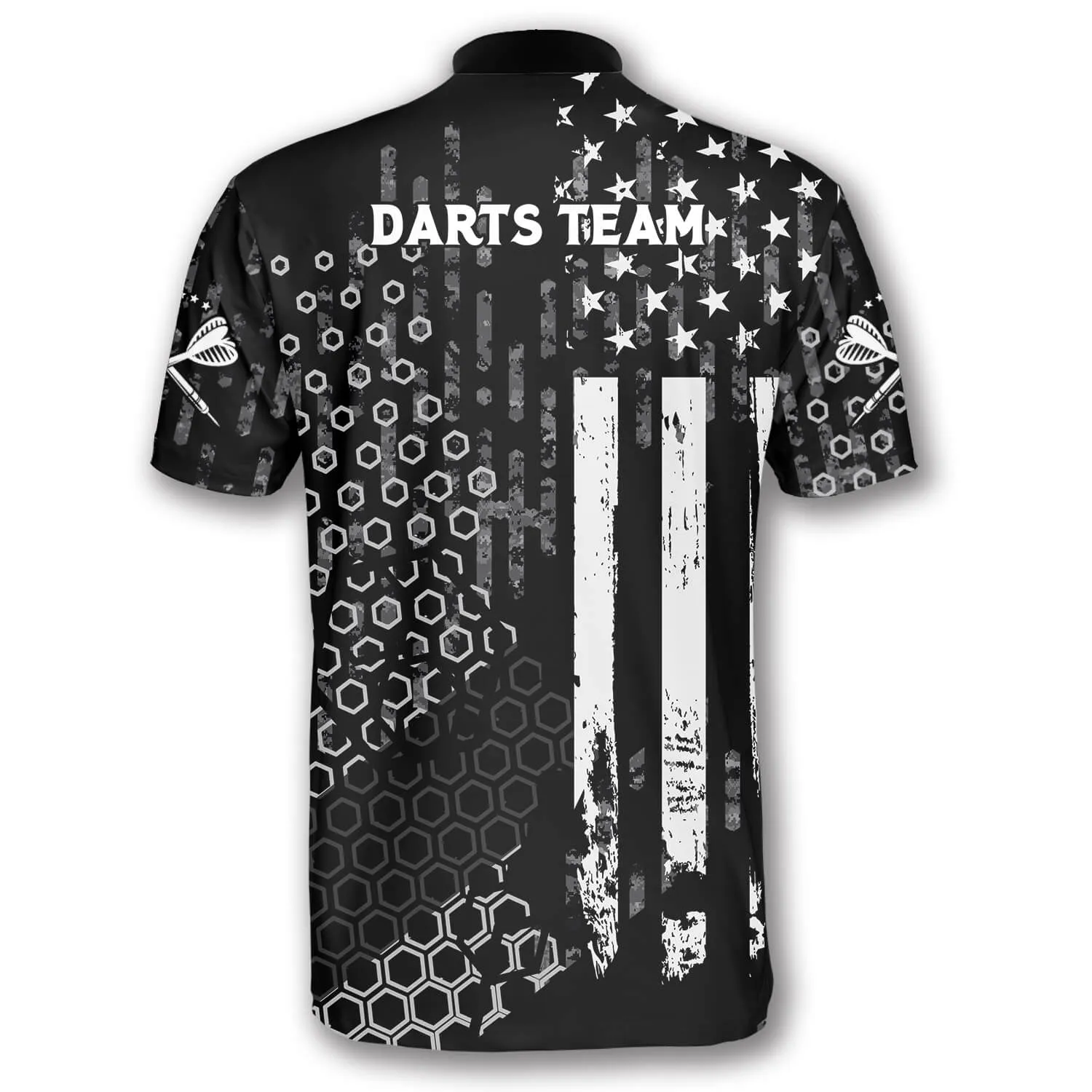 Us Flag Hive Pattern Custom Darts Jerseys for Men, Gift for Dart Lovers