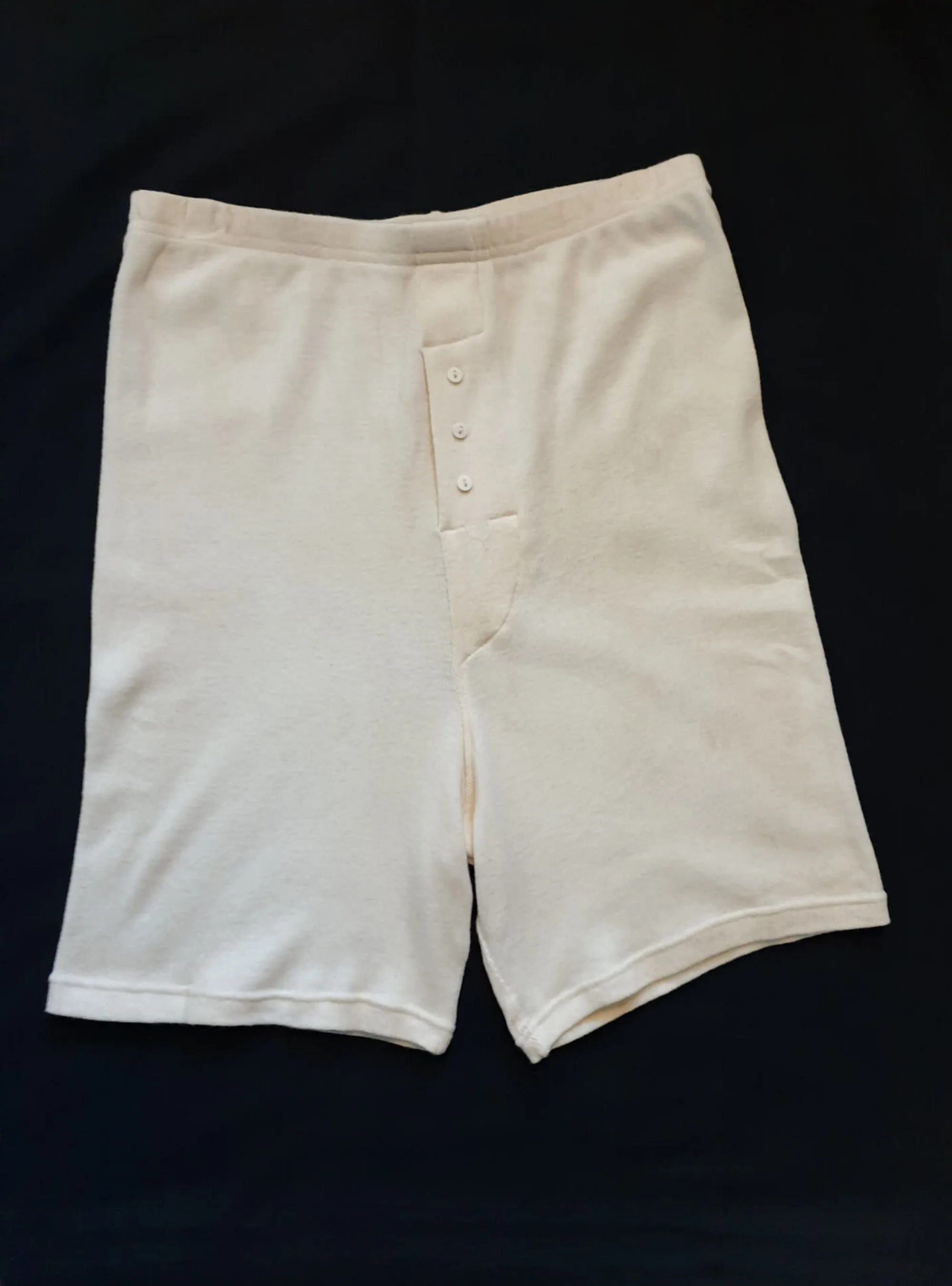 Vintage Style Cream Wool Boxer Shorts - Thermal Underpants - S