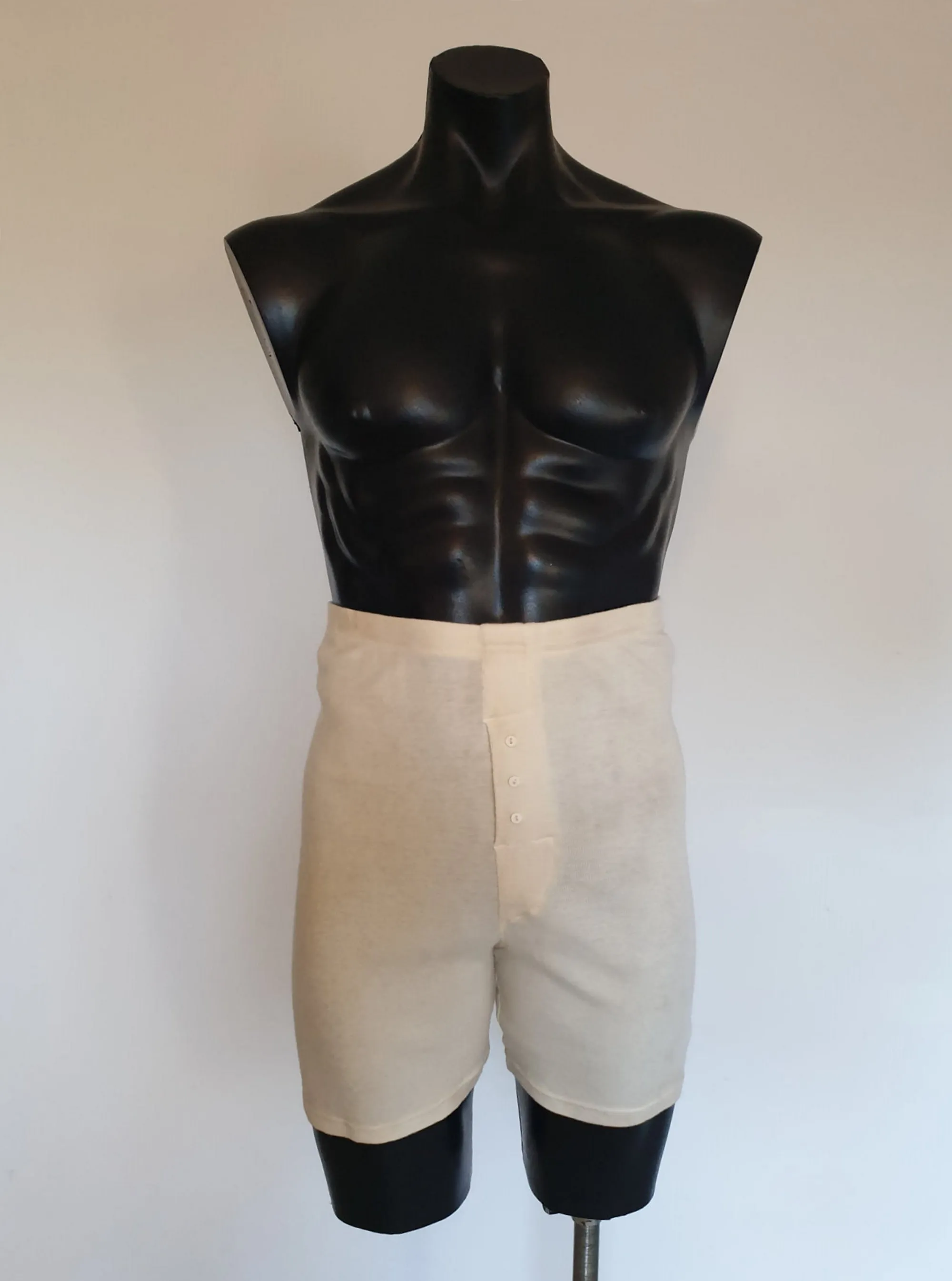 Vintage Style Cream Wool Boxer Shorts - Thermal Underpants - S