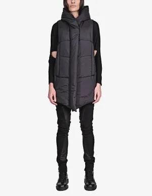 Zipped Hooded Nylon Vest